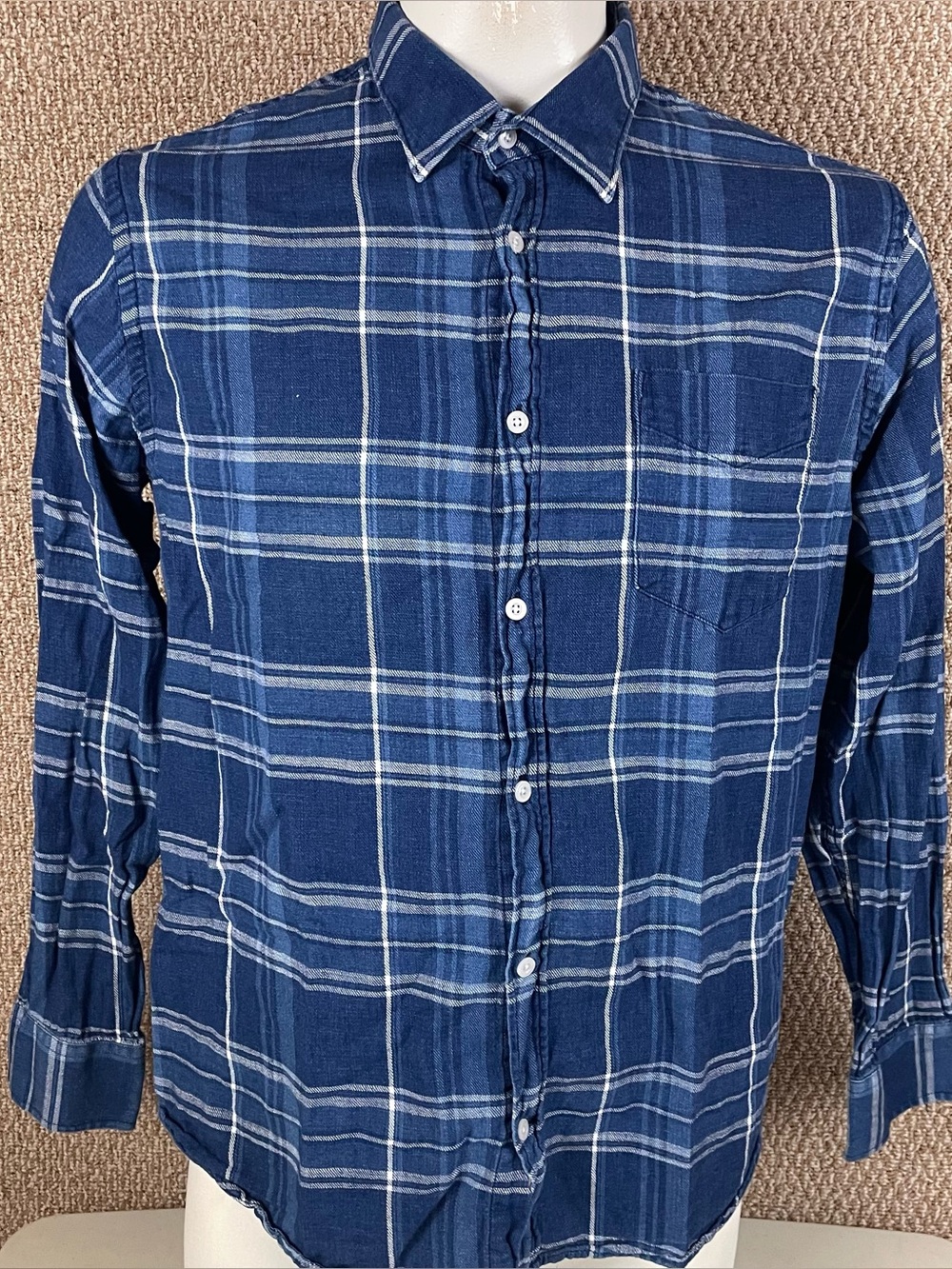 NN07 Errico Shirt Mens 2XL (Fits XL) No Nationality Blue 100% Cotton E108